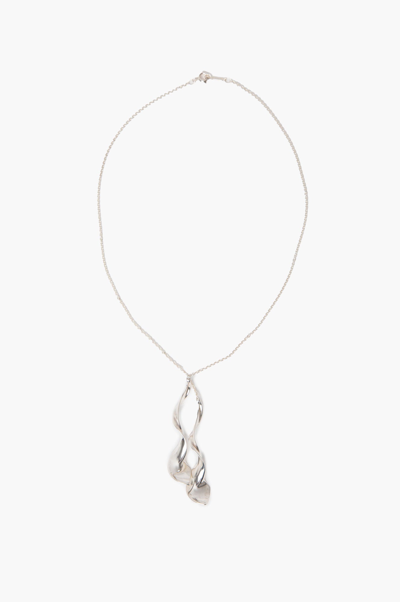 Tiffany & Co. Frank Gehry Sterling Silver Double Orchid Twist Pendant Necklace