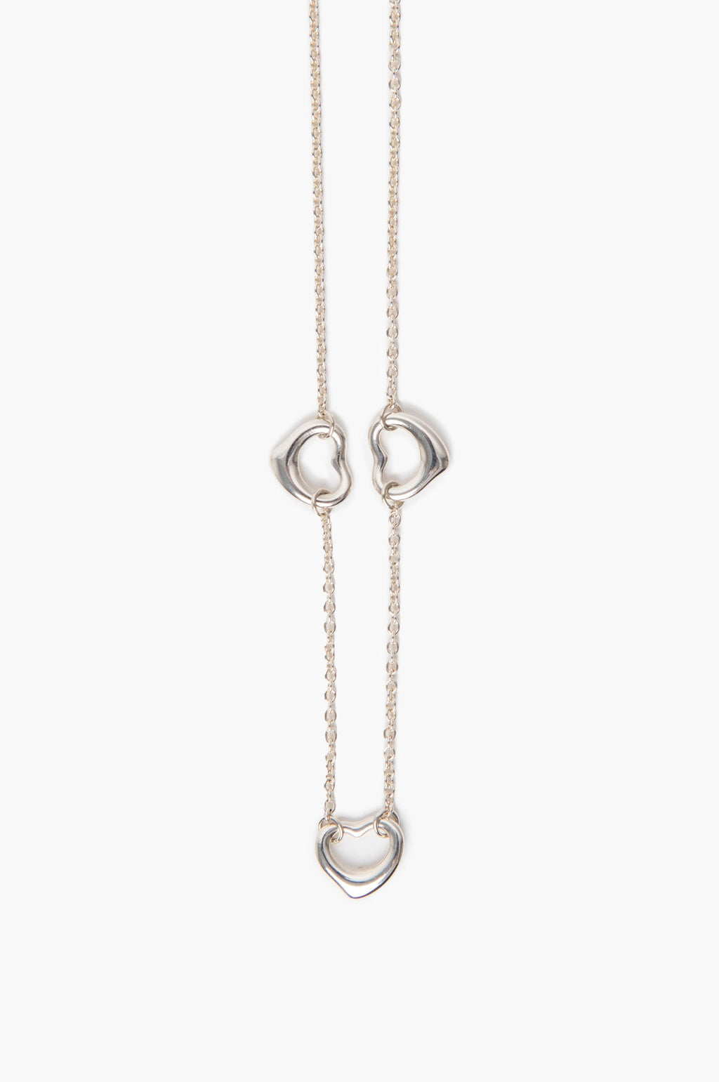 Tiffany & Co. Elsa Peretti Sterling Silver Triple Open Heart Necklace