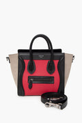 Celine Pink Tri-Color Leather Nano Luggage Bag