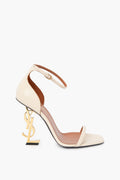 Saint Laurent Opyum YSL Ankle Strap Cream Sandal Size 38