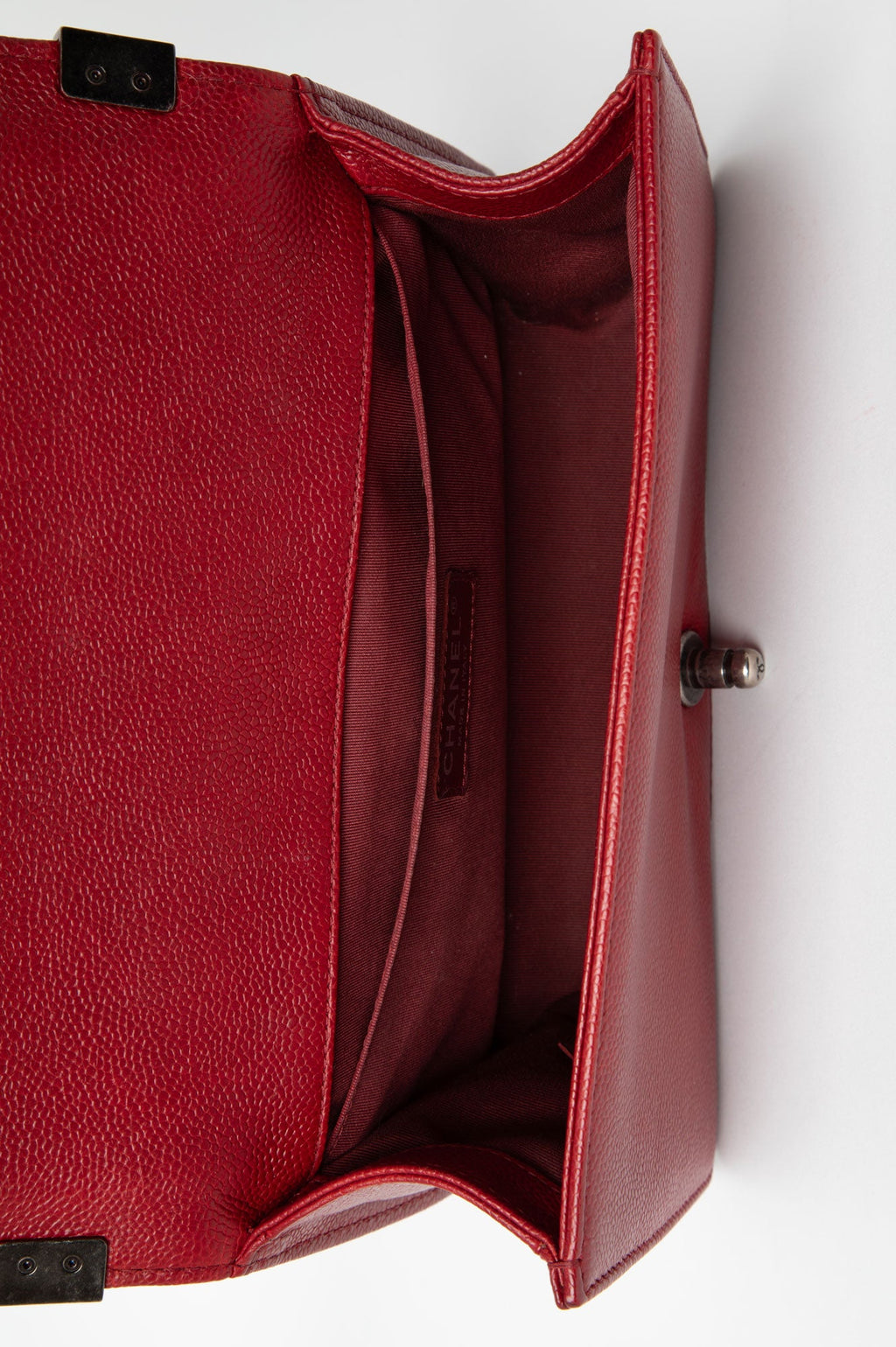 Chanel Red Caviar Le Boy Medium Bag