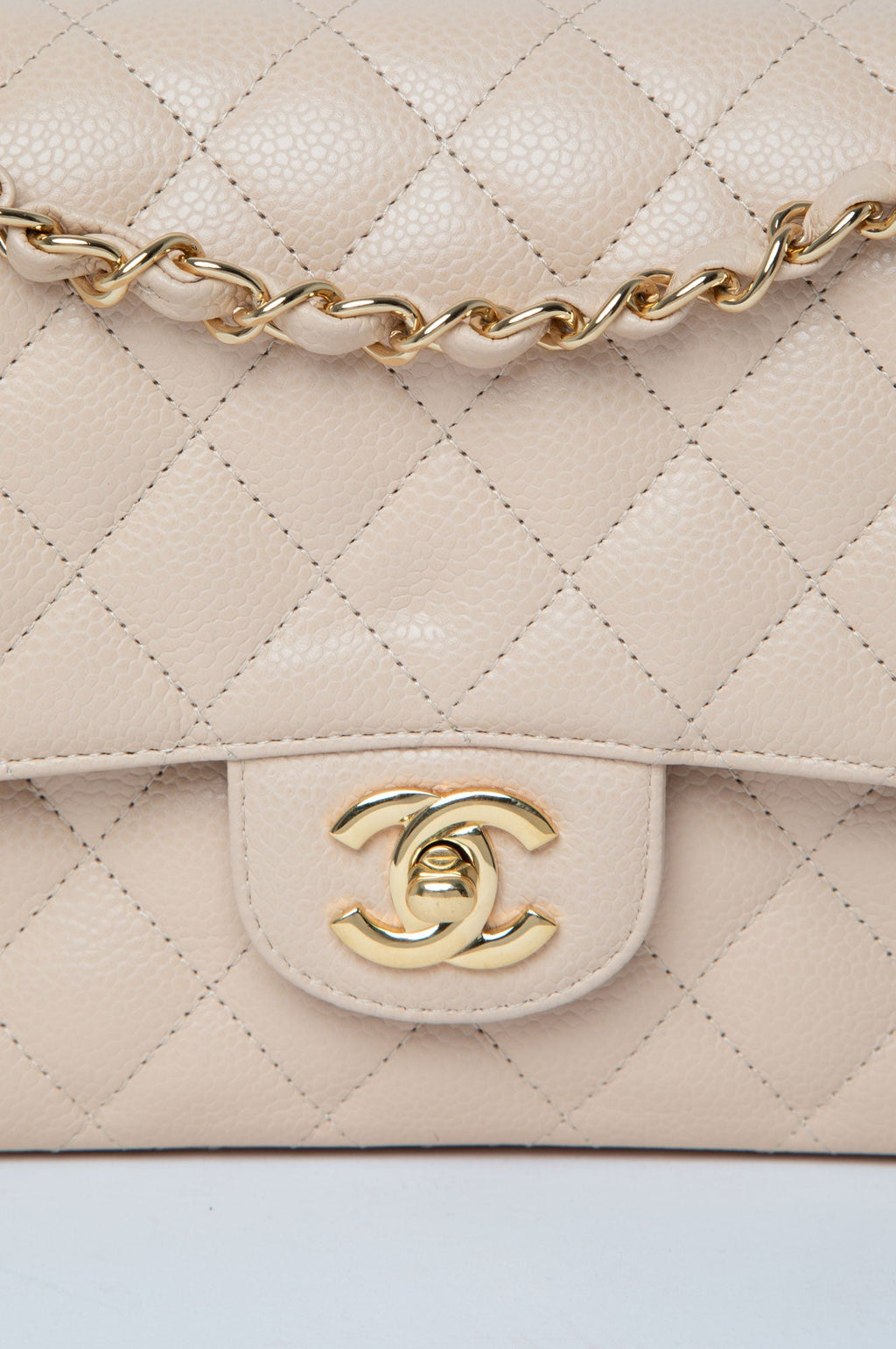 Chanel Beige Caviar Medium Classic Double Flap Bag