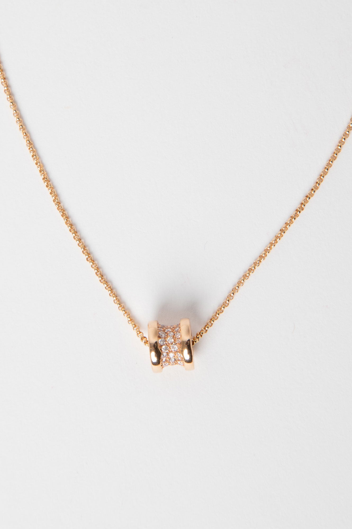 Bvlgari 18K Yellow Gold B.Zero1 Diamond Necklace