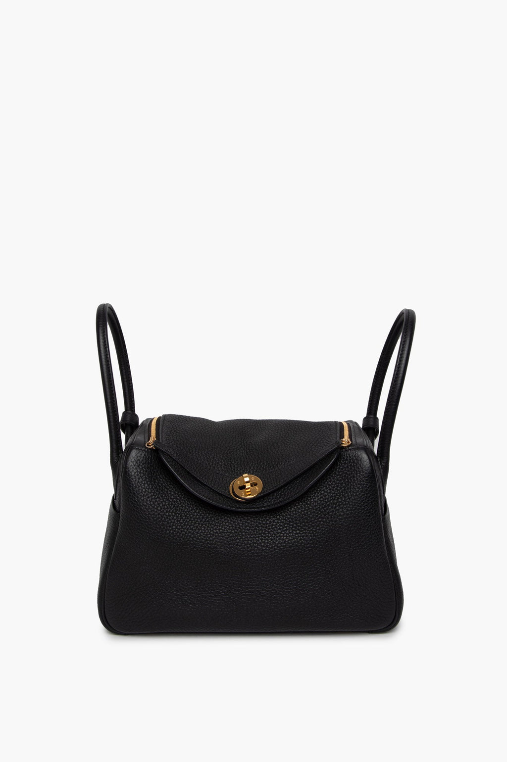 Hermes Black Lindy 26 Clemence GHW Bag