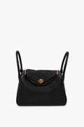 Hermes Black Lindy 26 Clemence GHW Bag