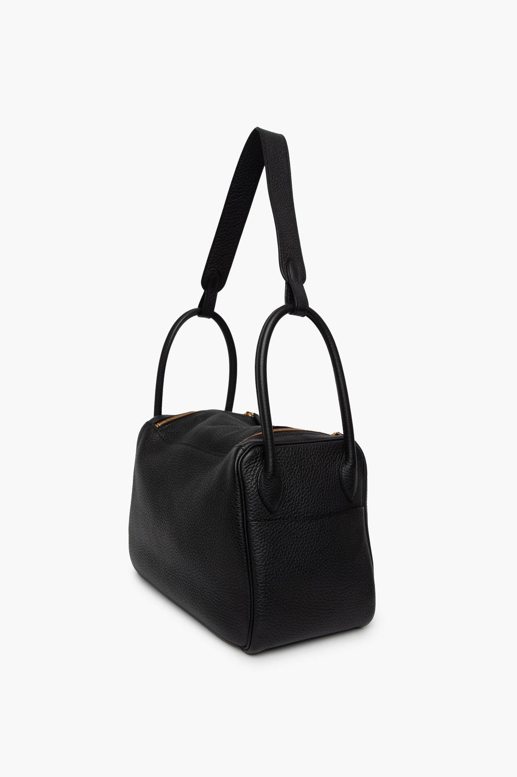 Hermes Black Lindy 26 Clemence GHW Bag