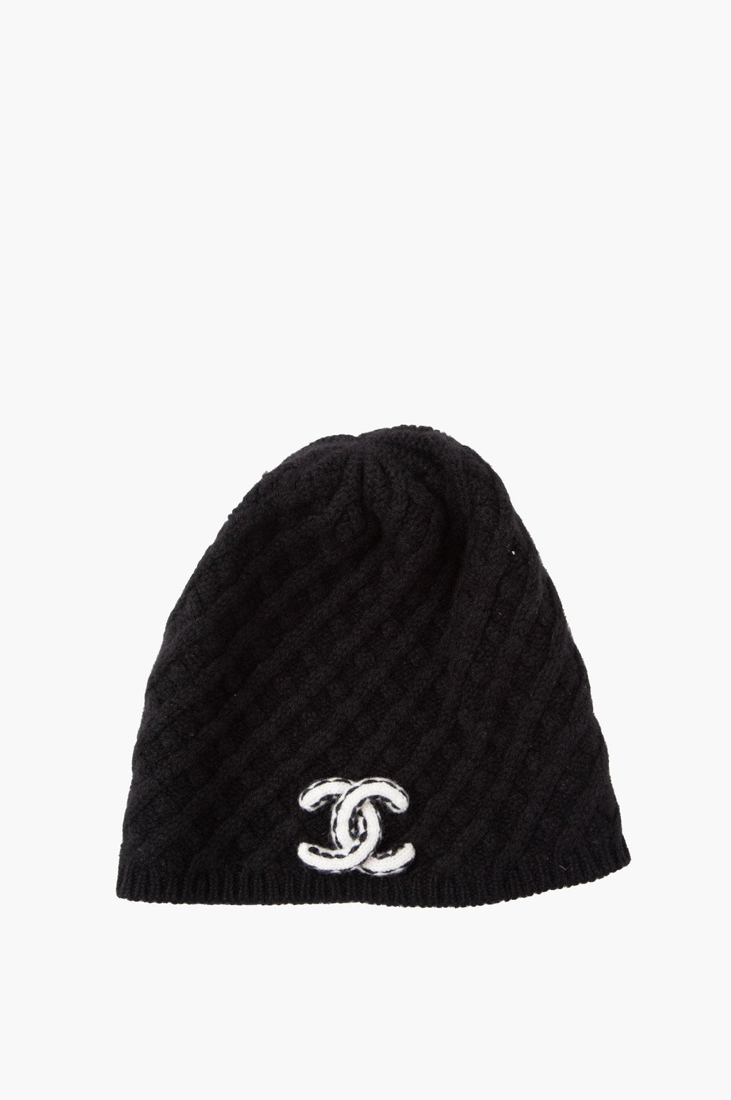 Chanel Black CC Logo Beanie