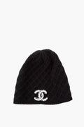 Chanel Black CC Logo Beanie