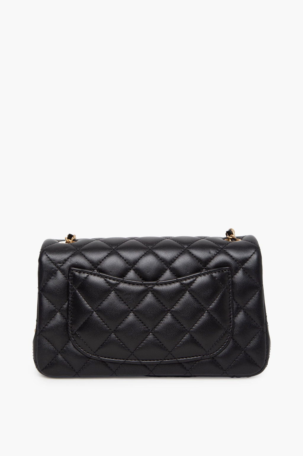 Chanel 2023 Classic Mini Rectangle Pearl Crush Flap Lambskin Bag
