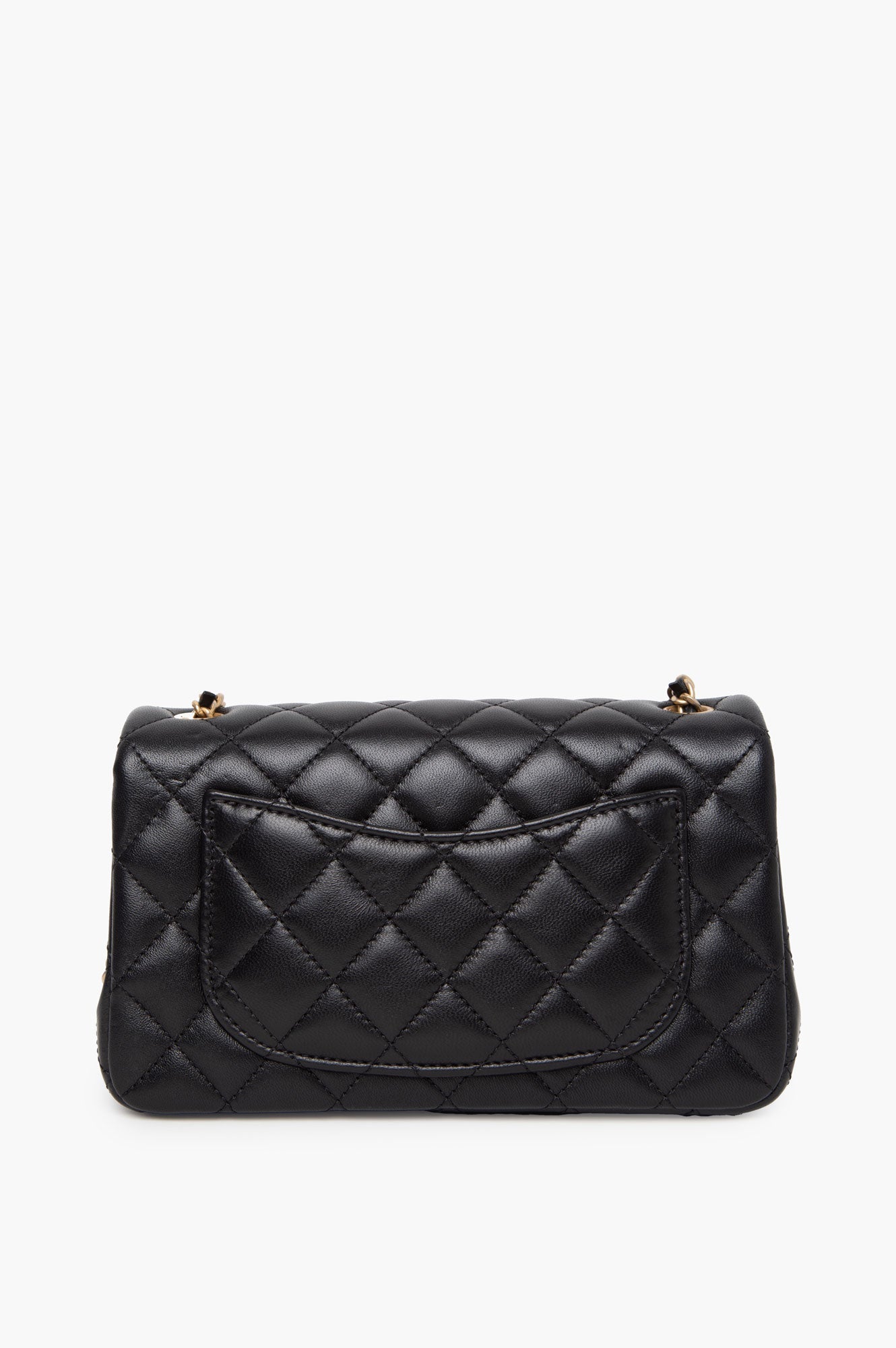 Chanel 2023 Classic Mini Rectangle Pearl Crush Flap Lambskin Bag