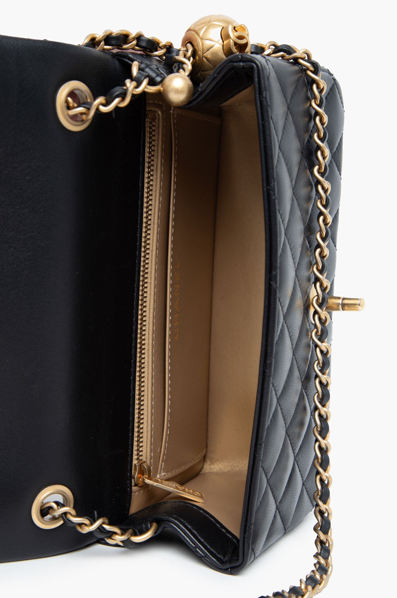 Chanel 2023 Classic Mini Rectangle Pearl Crush Flap Lambskin Bag