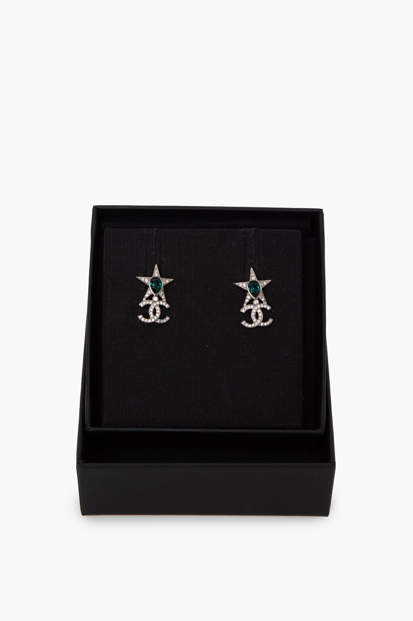 Chanel Star Emerald Earrings