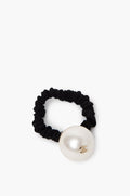 Chanel Black Elasticized Pearl Hair Tie