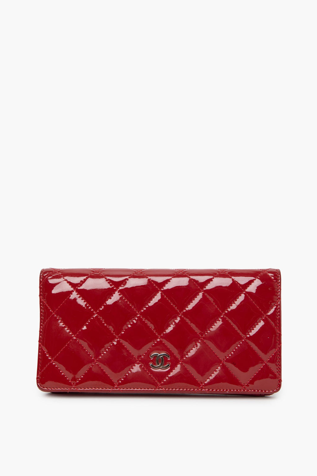 Chanel Red Patent Leather Bifold Wallet