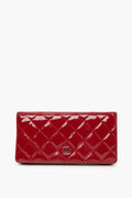 Chanel Red Patent Leather Bifold Wallet