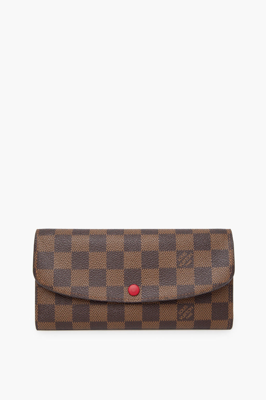 Louis Vuitton Damier Ebene Red Snap Wallet
