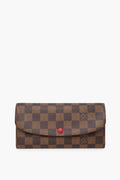 Louis Vuitton Damier Ebene Red Snap Wallet
