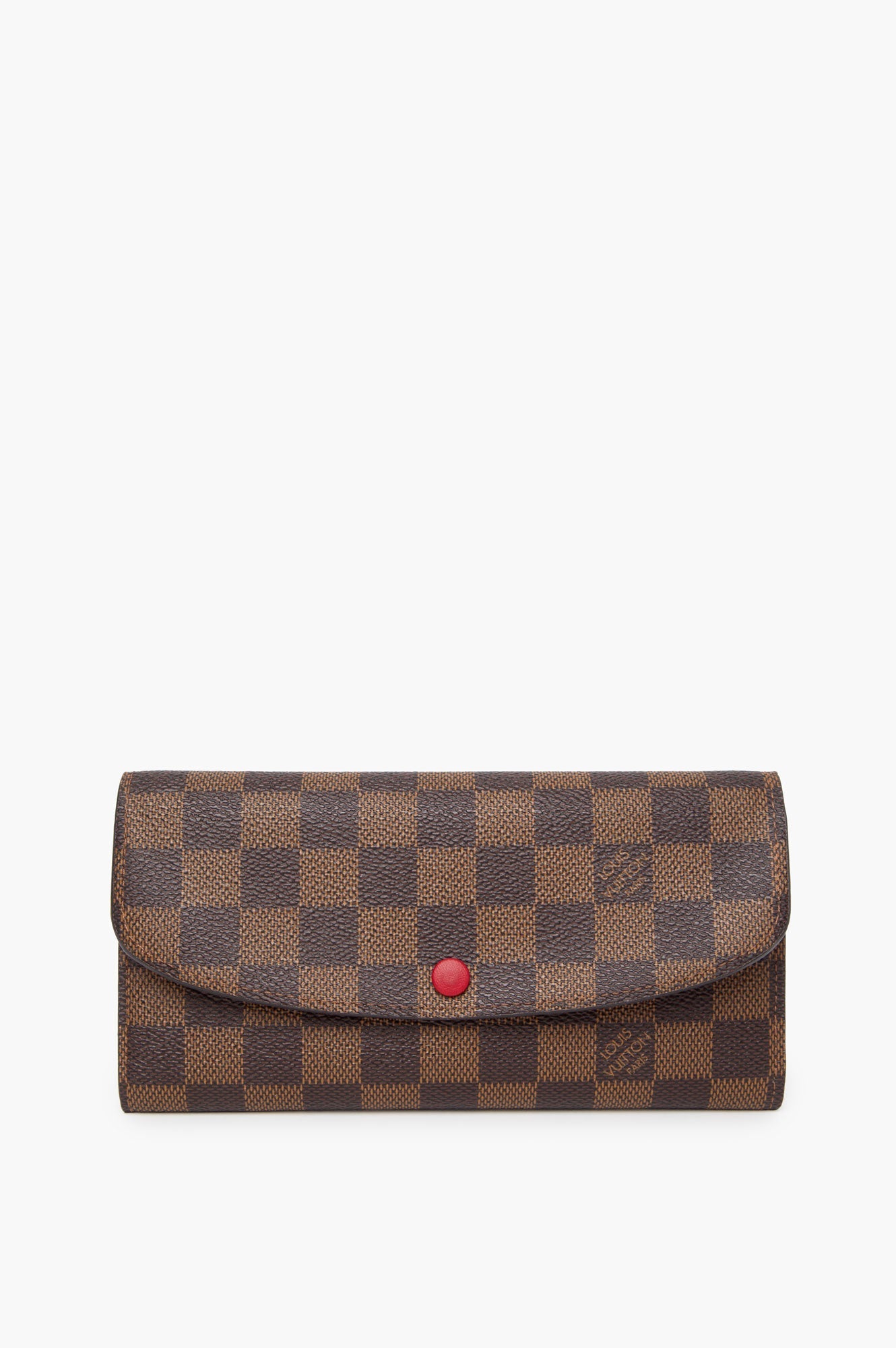 Louis Vuitton Damier Ebene Red Snap Wallet