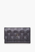 Chanel 2006 Black Emboss Leather Wallet
