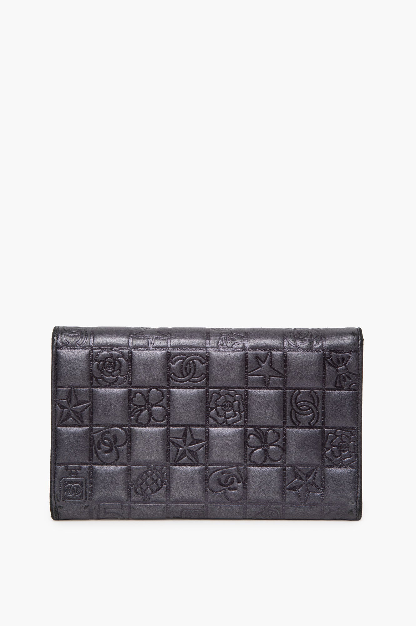 Chanel 2006 Black Emboss Leather Wallet