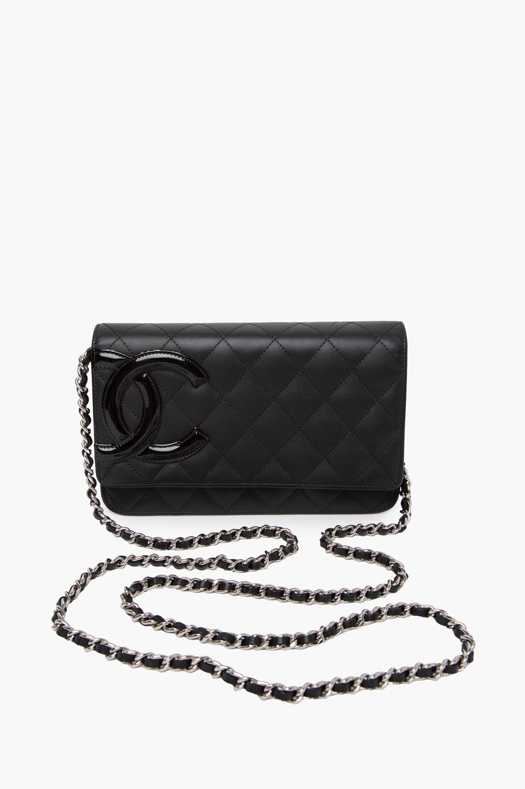 Chanel Black Cambon Line Calfskin Wallet On Chain
