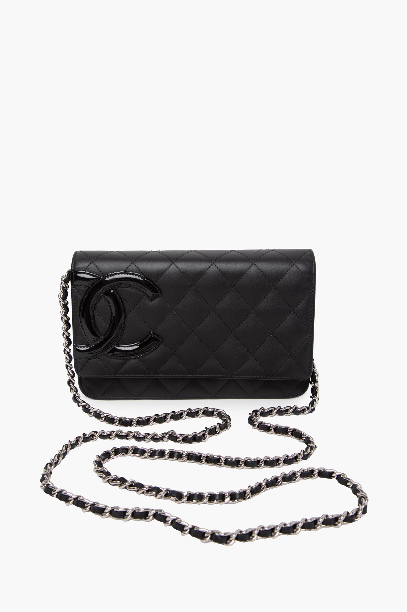 Chanel Black Cambon Line Calfskin Wallet On Chain