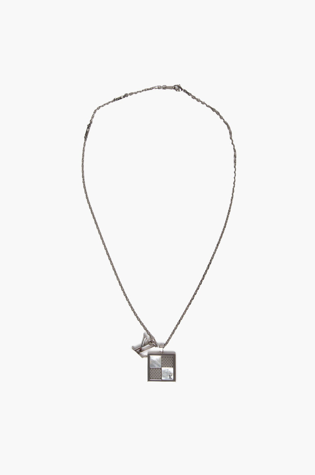 Louis Vuitton Silver Dandy Logo Necklace