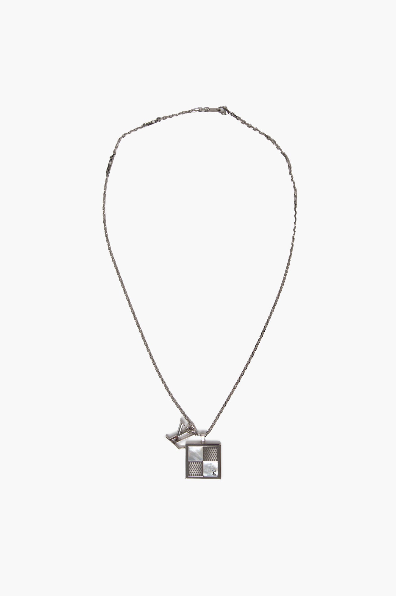 Louis Vuitton Silver Dandy Logo Necklace