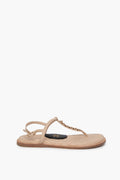 Chanel Beige Lambskin Chain Thong Sandals Size 39C