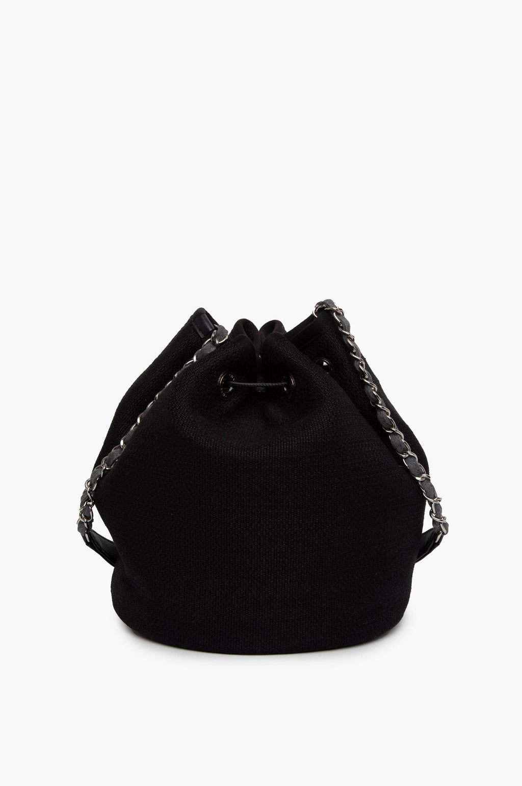 Chanel Black CC Deauville Drawstring Bucket Bag
