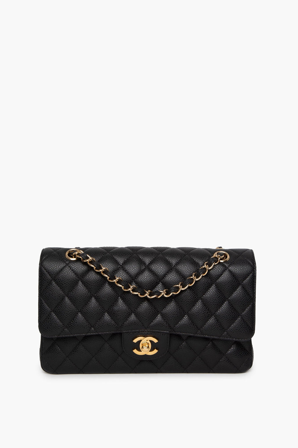 Chanel 2009 Black Caviar Medium Classic Double Flap Bag