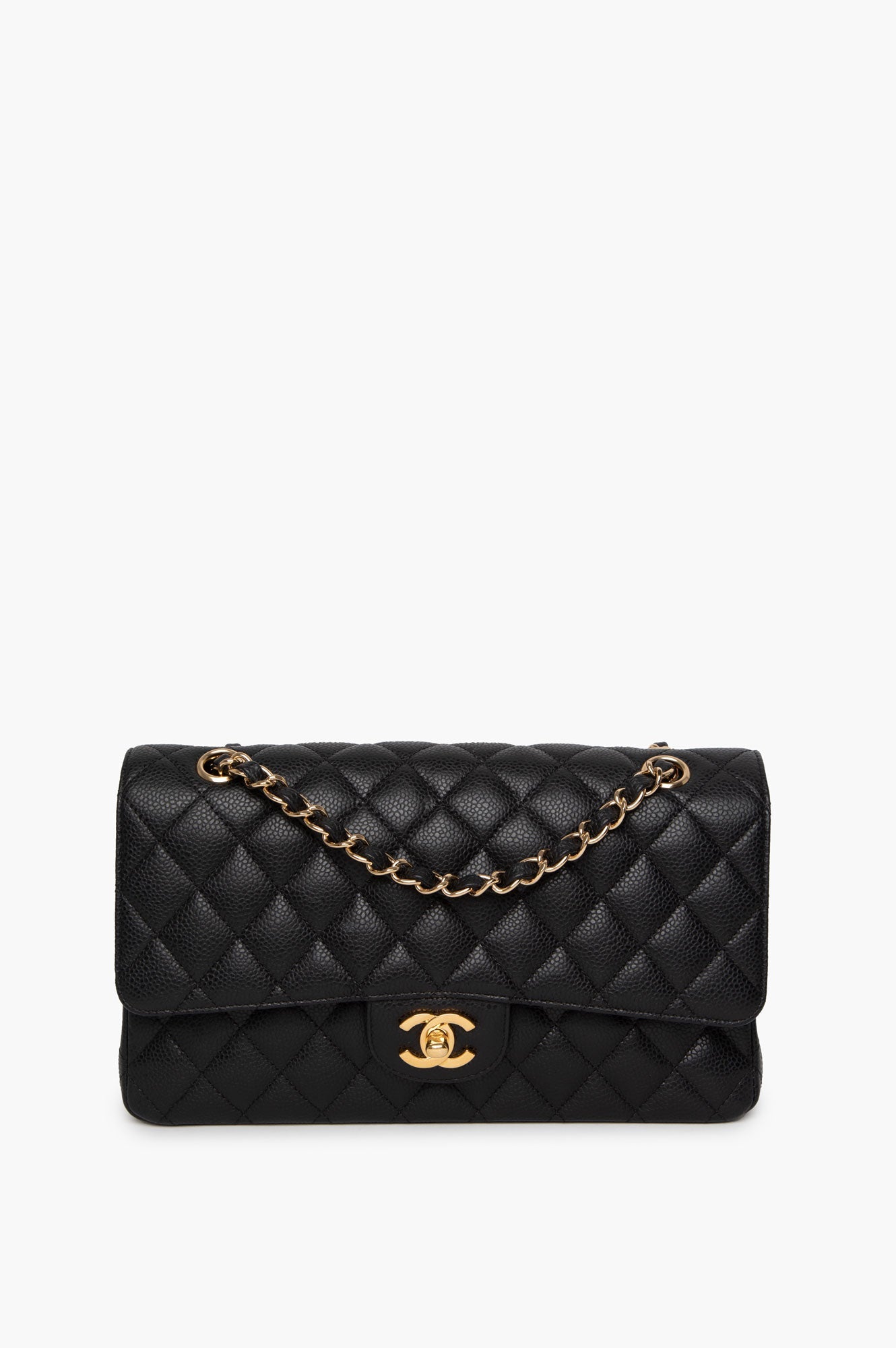 Chanel 2009 Black Caviar Medium Classic Double Flap Bag