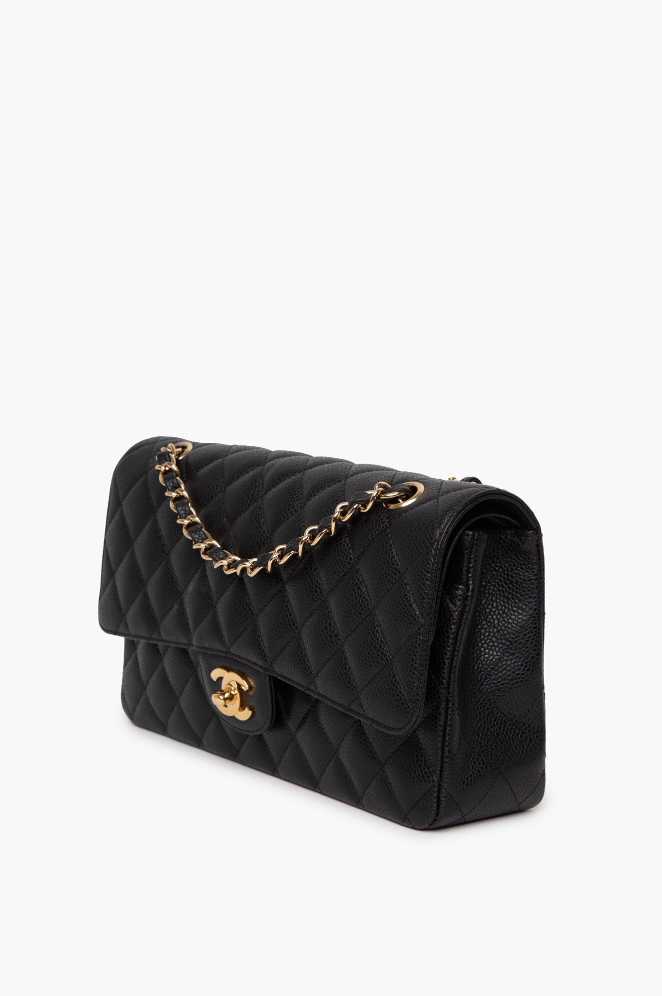 Chanel 2009 Black Caviar Medium Classic Double Flap Bag