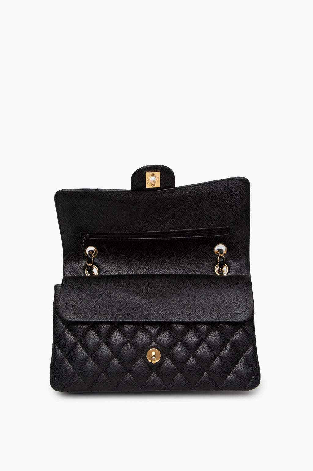 Chanel 2009 Black Caviar Medium Classic Double Flap Bag