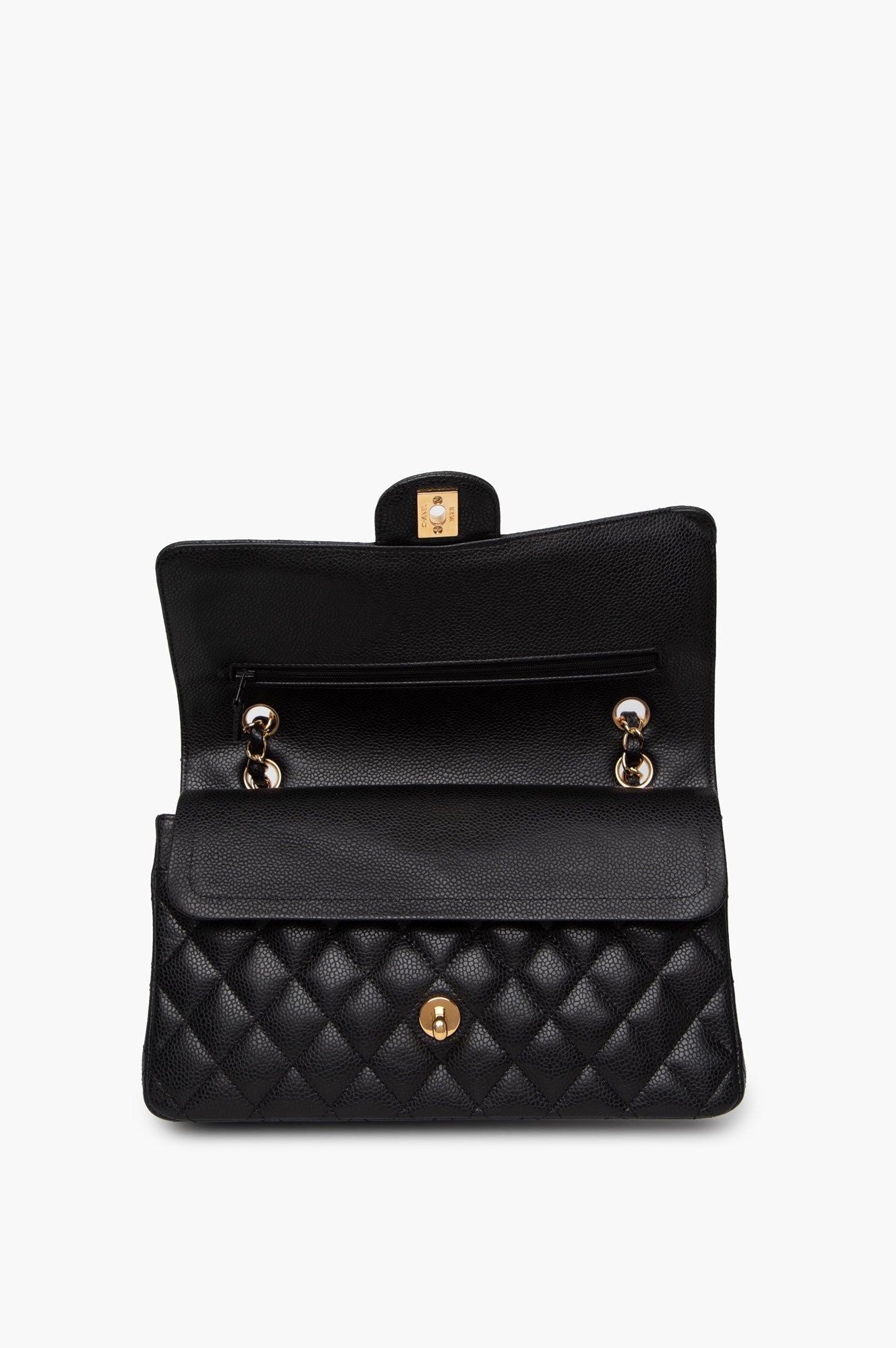 Chanel 2009 Black Caviar Medium Classic Double Flap Bag
