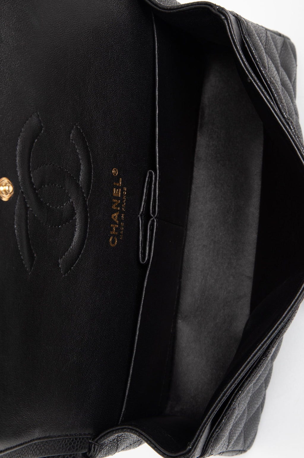 Chanel 2009 Black Caviar Medium Classic Double Flap Bag