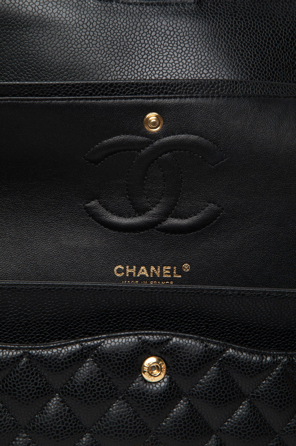 Chanel 2009 Black Caviar Medium Classic Double Flap Bag