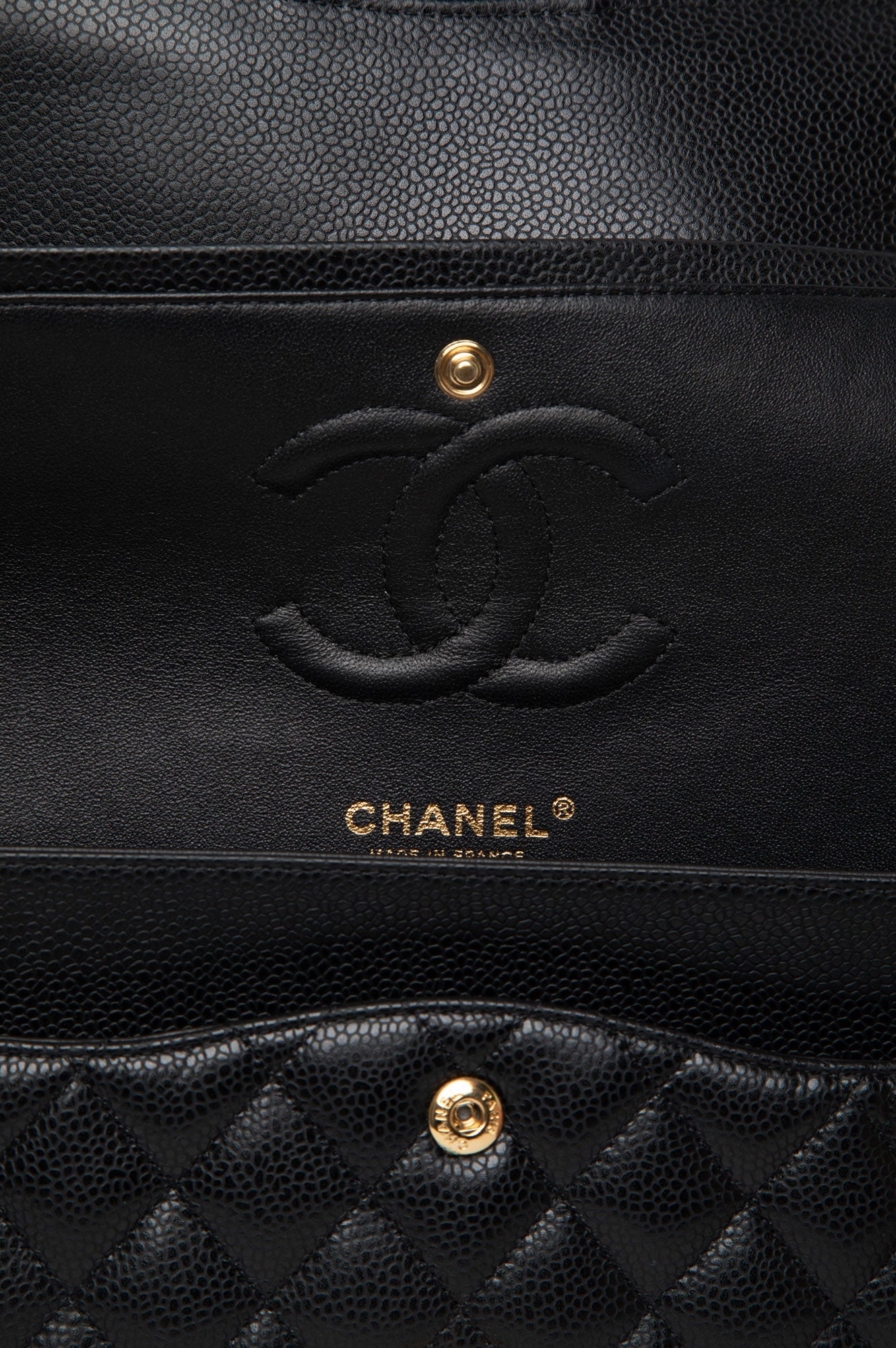 Chanel 2009 Black Caviar Medium Classic Double Flap Bag