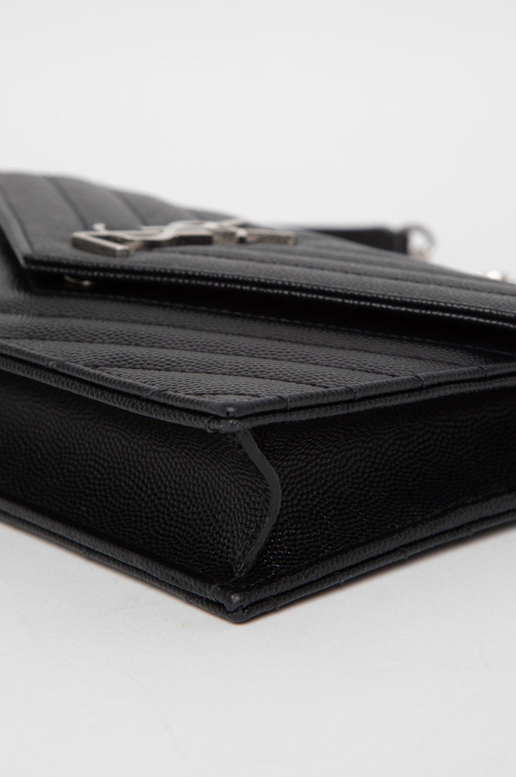 Saint Laurent Black Cassandre Wallet on Chain Bag
