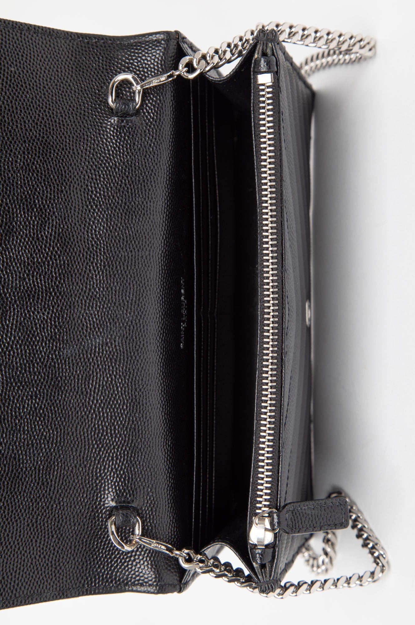 Saint Laurent Black Cassandre Wallet on Chain Bag