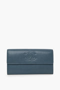 Chanel Blue Bifold Long Wallet