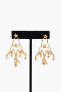 Christian Dior Gold Tone Bird Drop Earrings