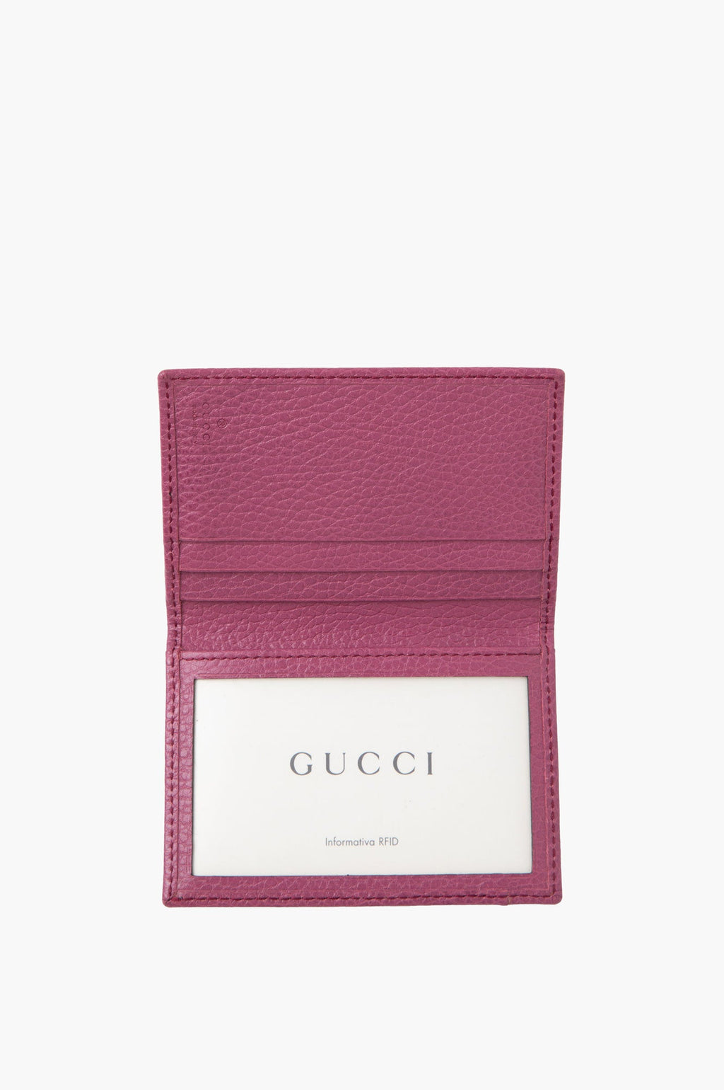 Gucci Purple Calfskin Leather Logo Wallet