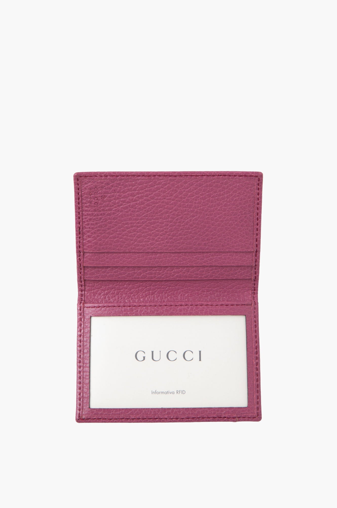 Gucci Purple Calfskin Leather Logo Wallet