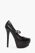 Fendi Black Leather Mary Jane Platform Pumps Size 37