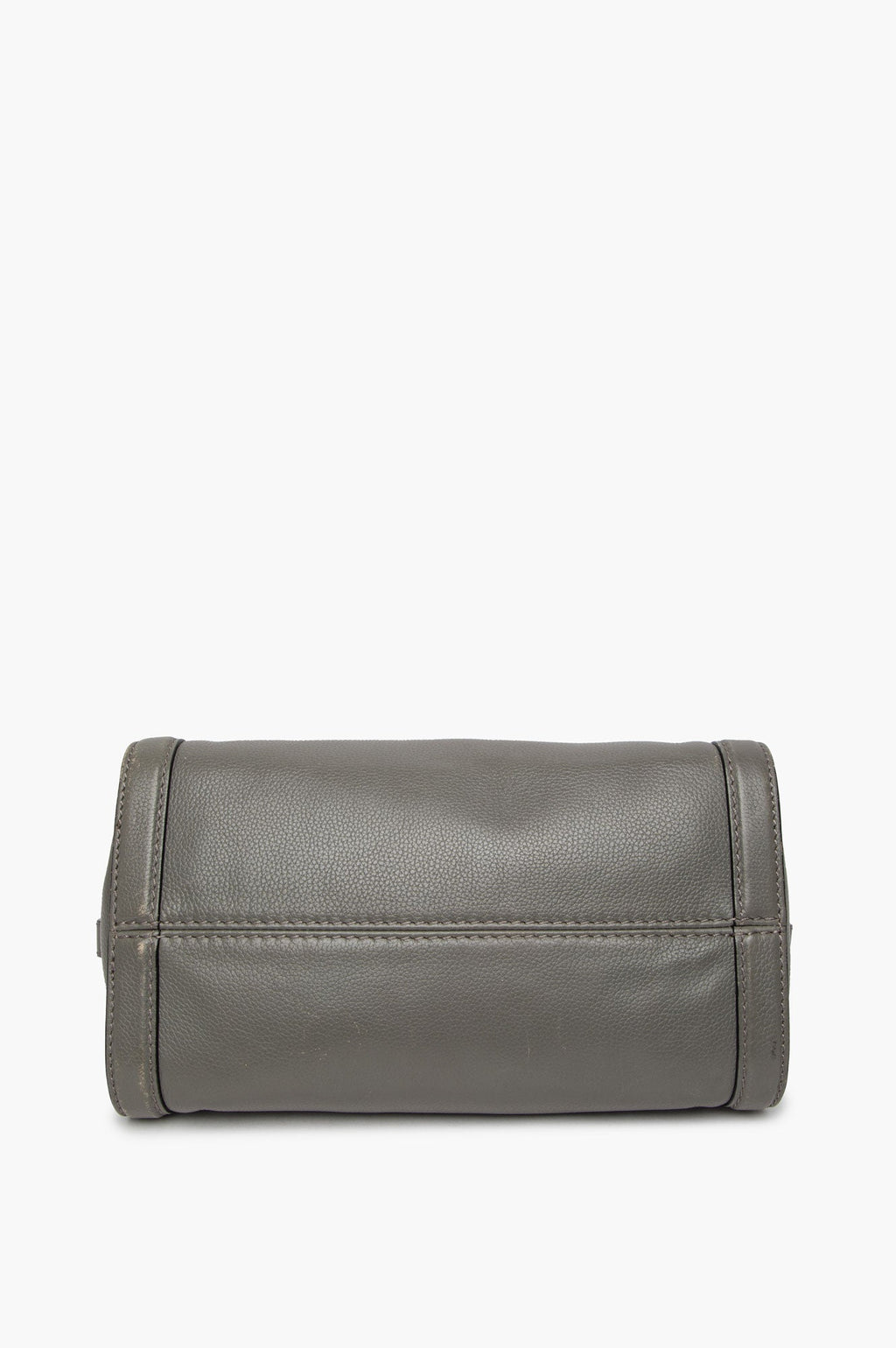 Alexander McQueen Grey Pebbled Skull Padlock Bag