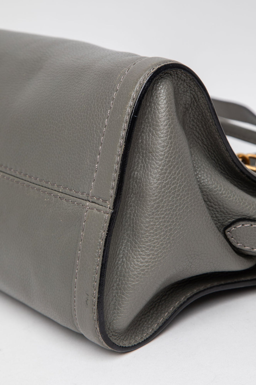 Alexander McQueen Grey Pebbled Skull Padlock Bag