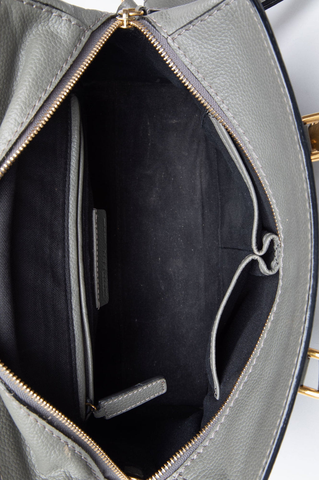 Alexander McQueen Grey Pebbled Skull Padlock Bag