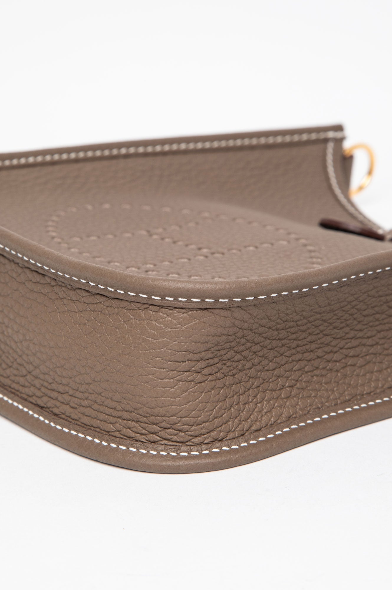 Hermes Mini Evelyne in Etaupe Clemence Leather GHW