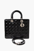 Christian Dior Large Black Patent Lady Dior